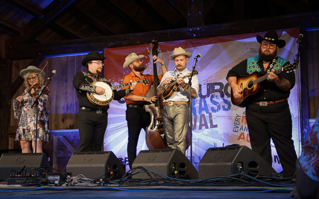 The Po' Ramblin' Boys at the August 2024 Gettysburg Bluegrass Festival - photo © Frank Baker