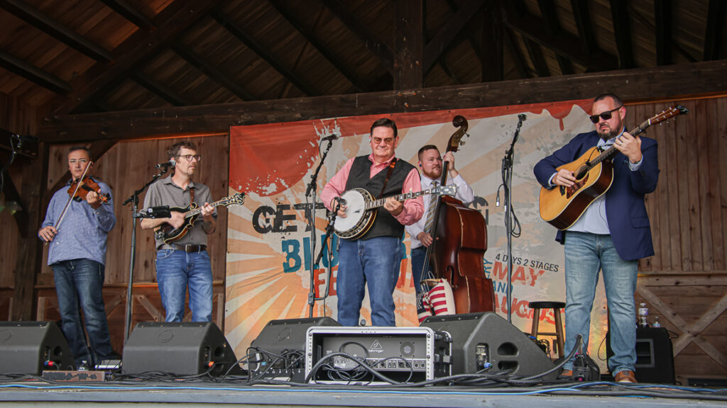 Joe Mullins & The Radio Ramblers at the August 2024 Gettysburg Bluegrass Festival - photo © Frank Baker