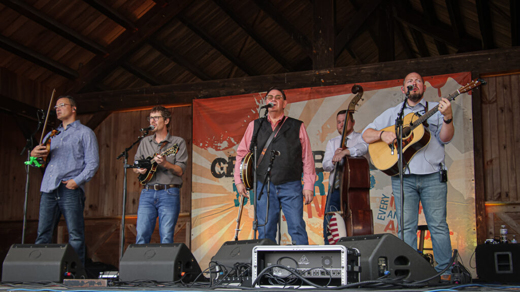 Joe Mullins & The Radio Ramblers at the August 2024 Gettysburg Bluegrass Festival - photo © Frank Baker