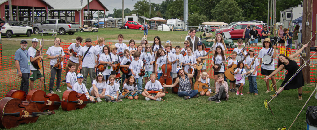 Kids Academy Director Sarah Larsen at the 2024 Delaware Valley Bluegrass Festival - photo © Frank Baker