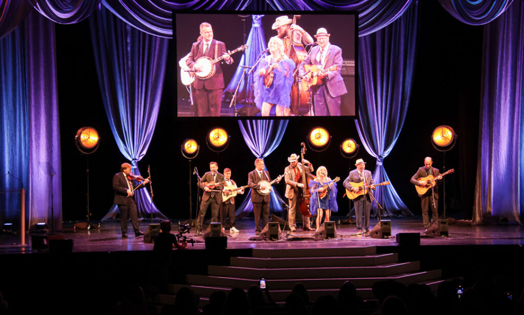 Rhonda Vincent and Danny Paisley perform at the 2024 IBMA Bluegrass Music Awards - photo © Frank Baker