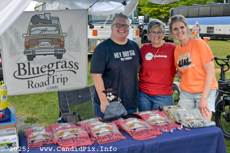 Amelia Ricci, Sandy Cox, and Becky Wilcox with Bluegrass Road Trip at the 2025 Remington Ryde Bluegrass Festival - photo © Bill Warren