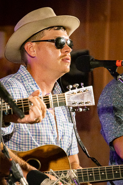 Gaven Largent with the Dan Tyminski Band at the summer 2025 Gettysburg Bluegrass Festival - photo © Frank Baker