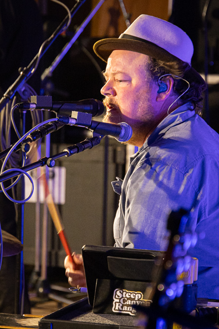 Mike Ashworth with Steep Canyon Rangers at the summer 2025 Gettysburg Bluegrass Festival - photo © Frank Baker