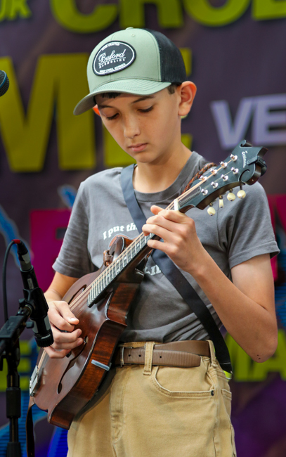 Stephen Elwood at Kids on Bluegrass - IBMA 2025 - photo © G. Nicholas Hancock