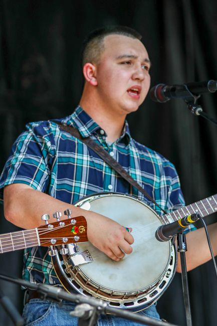 Berkley Steward with Denim & Plaid on the Youth Stage - IBMA 2025 - photo © G. Nicholas Hancock