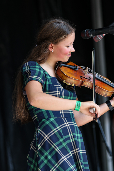 Hollace Oakes with Denim & Plaid on the Youth Stage - IBMA 2025 - photo © G. Nicholas Hancock
