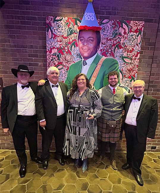 Members of Carolina Bluegrass Style with Katelyn Ingardia of Backline at the 2025 Josie Music Awards at the Grand Ole Opry House in Nashville (11/2/25)