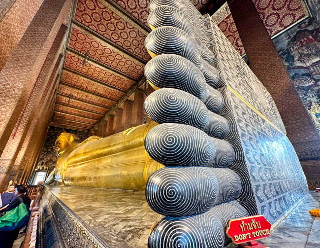 Wat Pho Buddha feet in Bangkok, November 2025