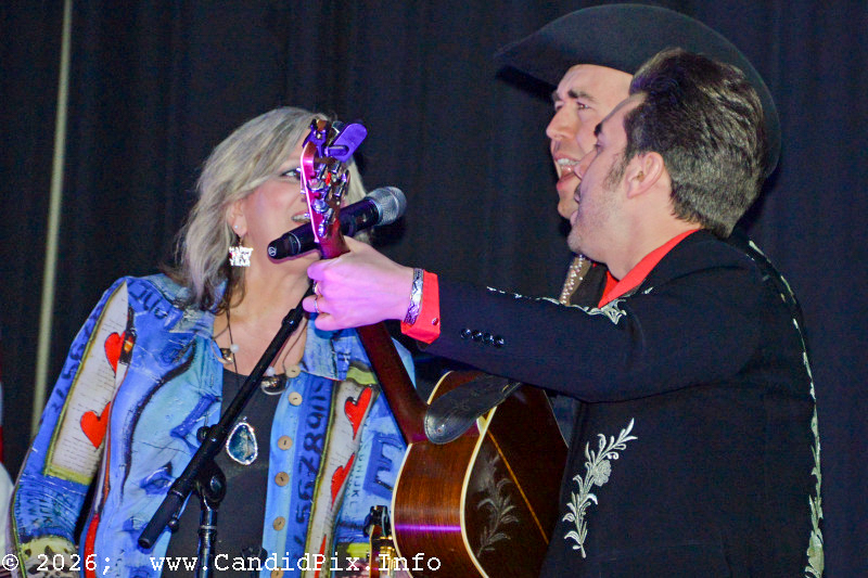 Sonya Isaacs joins The Malpass Brothers at the 2026 Jekyll Island Bluegrass Festival - photo © Bill Warren