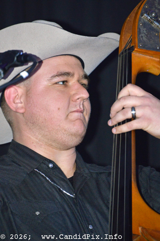 Jake Riggins with The Malpass Brothers at the 2026 Jekyll Island Bluegrass Festival - photo © Bill Warren