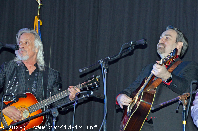 Jim Laurderdale joins Ralph Stanley II & The Clinch Mountain Boys at the 2026 Jekyll Island Bluegrass Festival - photo © Bill Warren
