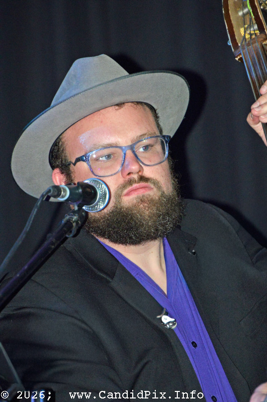 Gaven Stinson with Kenny Stinson & Perfect Tymin' at the 2026 Jekyll Island Bluegrass Festival - photo © Bill Warren