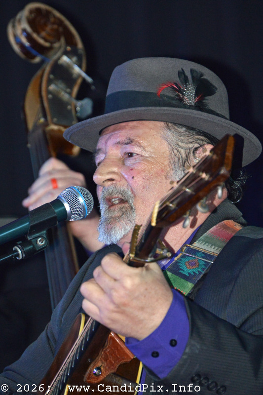 Lenny Centers with Kenny Stinson & Perfect Tymin' at the 2026 Jekyll Island Bluegrass Festival - photo © Bill Warren