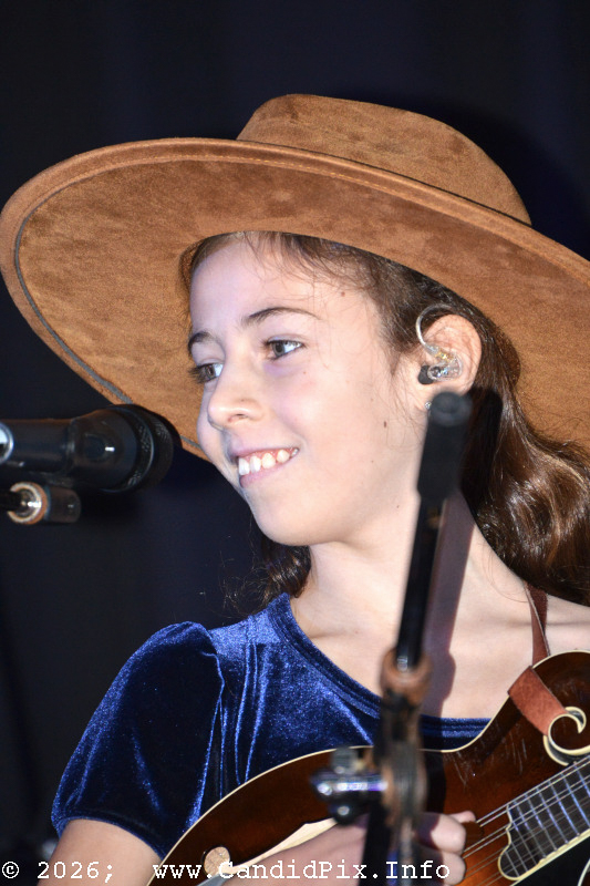 Alaniya Shamanov with the Alaskan Sunnyside Sisters at the 2026 Jekyll Island Bluegrass Festival - photo © Bill Warren