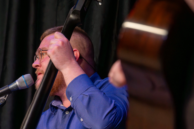 Zach Collier with Joe Mullins & The Radio Ramblers at their final performance at Meadowgreen Music Hal (10/10/26) - photo © Hallie Adams