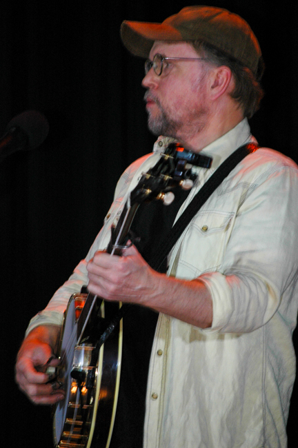 Ron Block with Southern Legacy sound checking for WoodSongs Old Time Radio Hour (2/9/26) - photo © Roger Black