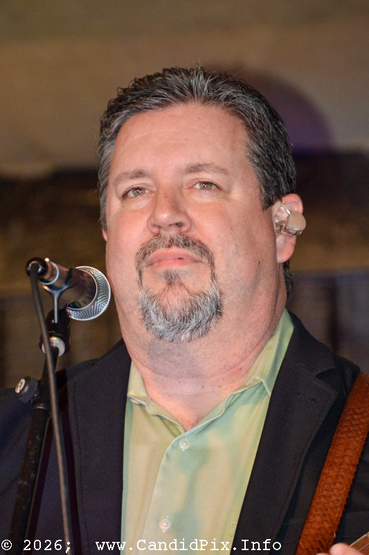 Aaron McDaris with Rhonda Vincent & The Rage at the 2026 Palatka Bluegrass Festival - photo © Bill Warren
