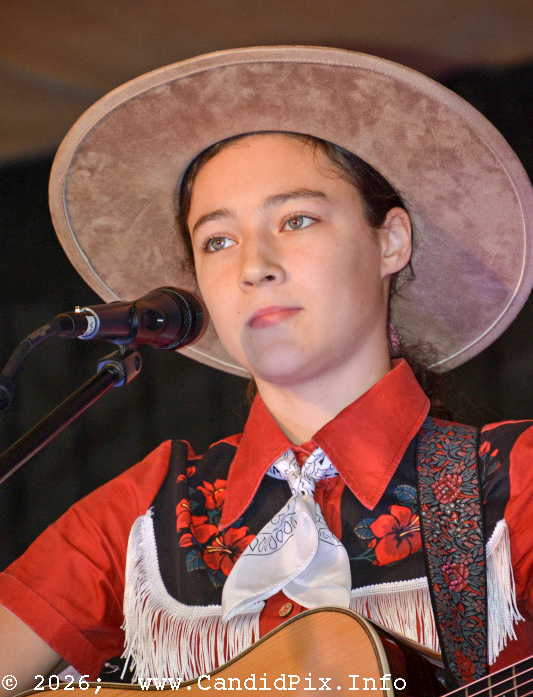 Cherylann Shamanov with The Alaskan Sunnyside Sisters at the 2026 Palatka Bluegrass Festival - photo © Bill Warren
