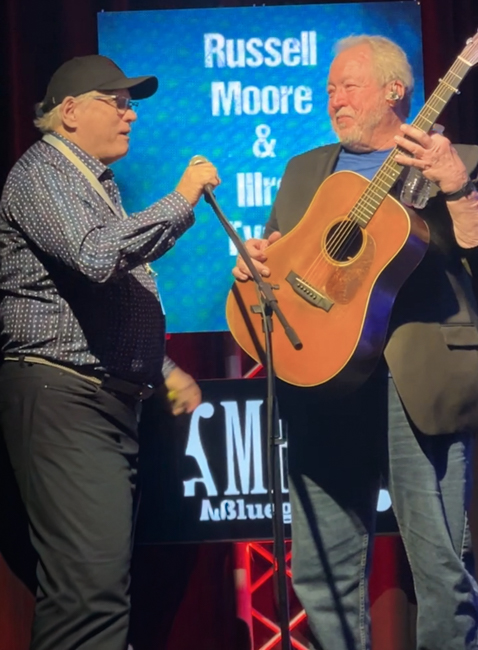 Milton Harkey and Russell Moore at Bluegrass First Class '26 - photo © Sandy Hatley