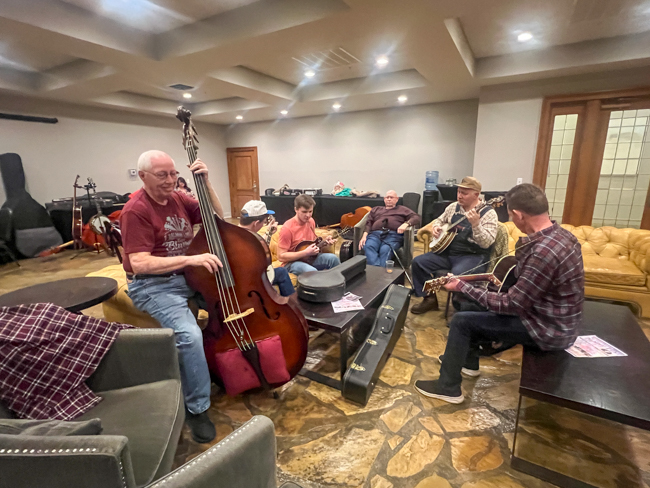 Plenty of jamming at Bluegrass First Class '26 - photo © Sandy Hatley