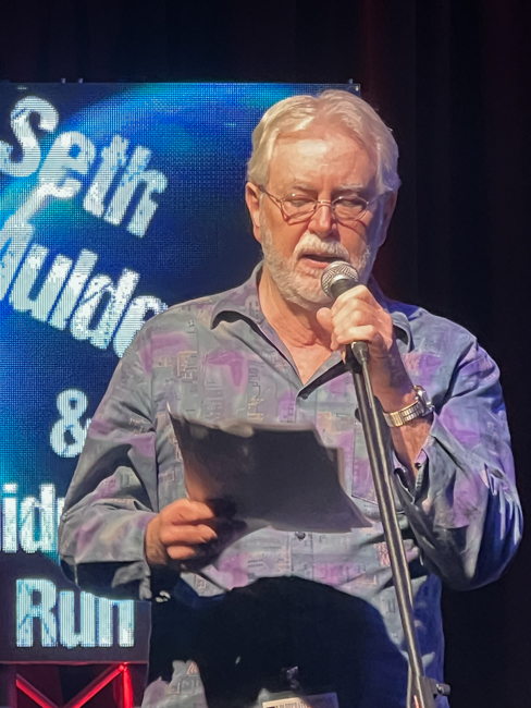 MC Dale Morris at Bluegrass First Class '26 - photo © Sandy Hatley