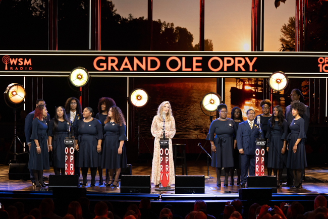 Alison Krauss and the Fisk Jubilee Singers on the Grand Ole Opry for the 25th Anniversary of the O Brother, Where Art Thou? soundtrack (2/28/26) - photo © Grand Ole Opry