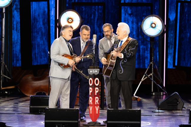 The Del McCoury Band on the Grand Ole Opry for the 25th Anniversary of the O Brother, Where Art Thou? soundtrack (2/28/26) - photo © Grand Ole Opry