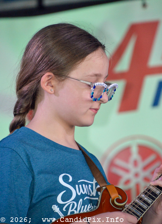 Olivia Miller with the Florida Sunshine Girls at the 2026 Big Bass Bluegrass & BBQ festival in Inverness, FL - photo © Bill Warren