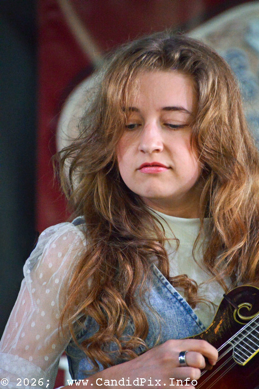 Emily Glover with Mountain Highway at the 2026 Big Bass Bluegrass & BBQ festival in Inverness, FL - photo © Bill Warren