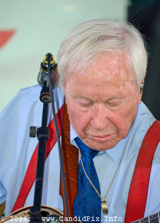 Little Roy Lewis with the Little Roy & Lizzy Show at the 2026 Big Bass Bluegrass & BBQ festival in Inverness, FL - photo © Bill Warren