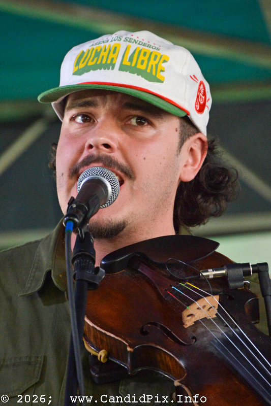 Kyle Dillow with Monroeville at the 2026 Big Bass Bluegrass & BBQ festival in Inverness, FL - photo © Bill Warren