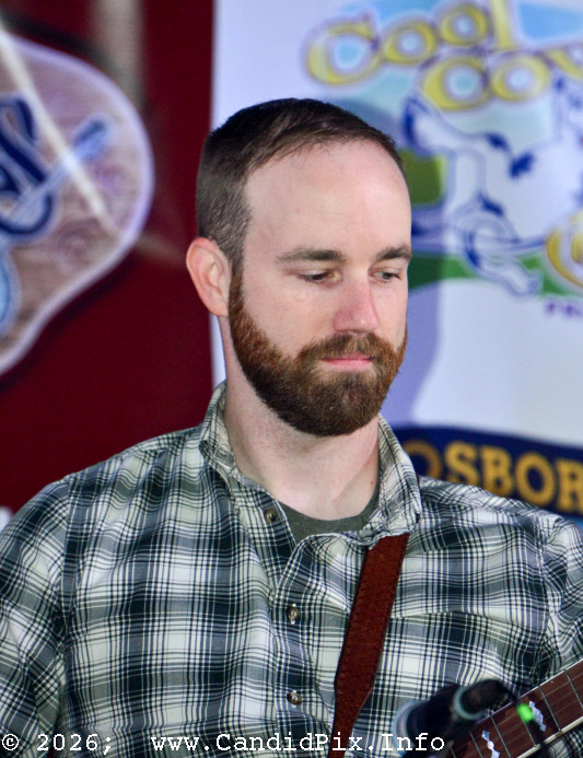 Gavin Baulac with the Morgan Brake Band at the 2026 Big Bass Bluegrass & BBQ festival in Inverness, FL - photo © Bill Warren