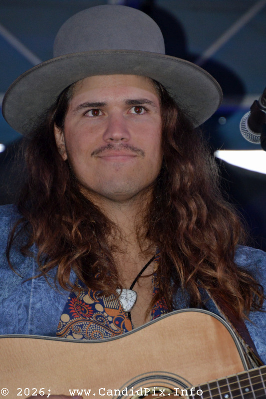 Gabriel Acevedo with Remedy Tree at the 2026 Big Bass Bluegrass & BBQ festival in Inverness, FL - photo © Bill Warren