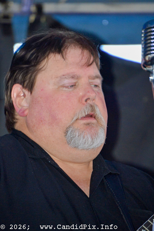 Donnie Harvey with Rekindled Bits of Grass at the 2026 Big Bass Bluegrass & BBQ festival in Inverness, FL - photo © Bill Warren