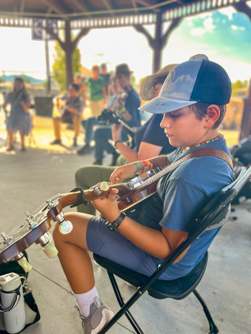 Emil Wilhelm jamming at the 2025 Earl Scruggs Music Festival