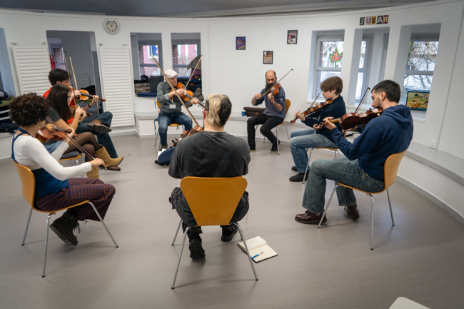 Fiddle class at the 2026 Barcelona Bluegrass Camp - photo © Josep Ponsa Camps