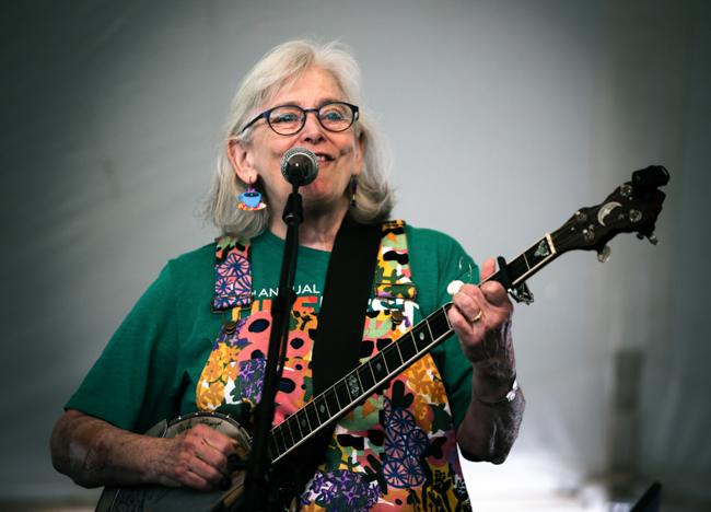 Cathy Fink with Cathy and Marcy's Old Time Coalition at MerleFest 2026 - photo © Bryce Lafoon