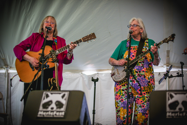 Marcy Marxer and Cathy Fink at MerleFest 2026 - photo © Bryce Lafoon