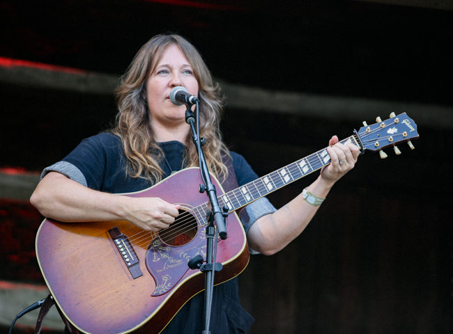 Jenn Miori with Melissa Carper at MerleFest 2026 - photo © Bryce Lafoon
