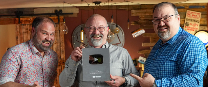 The Chapmans with their YouTube Silver Award for The Acoustic Shoppe