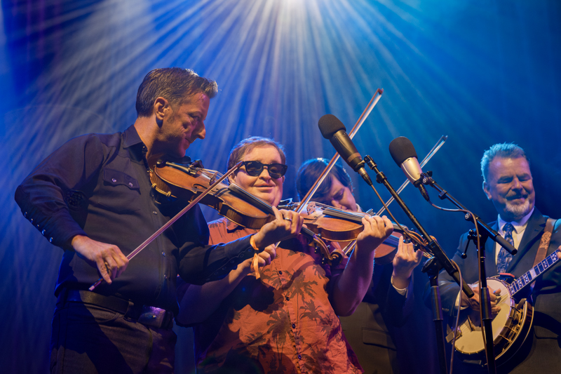 Jason Carter and Michael Cleveland join The Del McCoury Band at DelFest 2026 - photo © Gary Jared