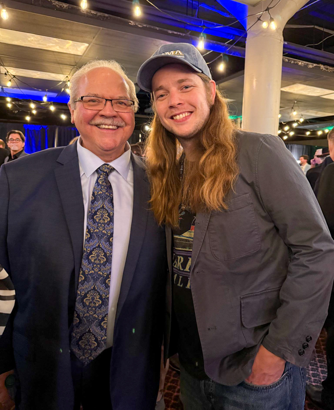 David Harvey with Billy Strings at World of Bluegrass