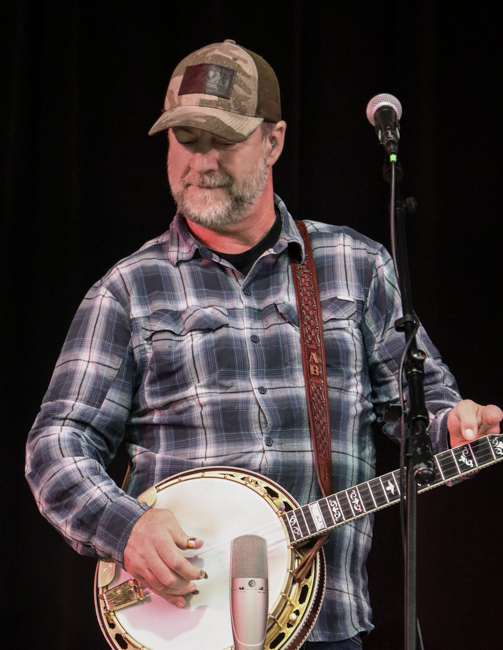 Barry Abernathy with the Mountain Heart Tribute Band at the 2026 Tony Rice Memorial MusicFest - photo © G. Nicholas Hancock