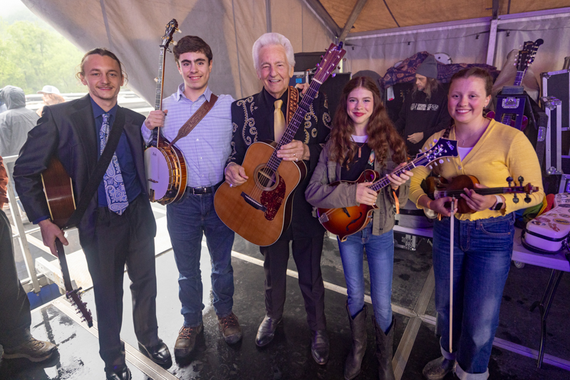 Heaven and Del McCoury with some of the Young Guns at DelFest 2026 - photo courtesy of DelFest