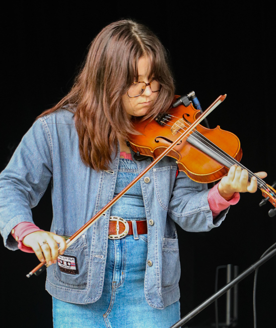 Isabella Trakimowicz with Dear MariBella & The Pigkickers at the 2026 Tony Rice Memorial MusicFest - photo © G. Nicholas Hancock