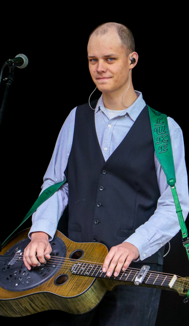 Luke Lindblom with Headin' Home at the 2026 Tony Rice Memorial MusicFest - photo © G. Nicholas Hancock