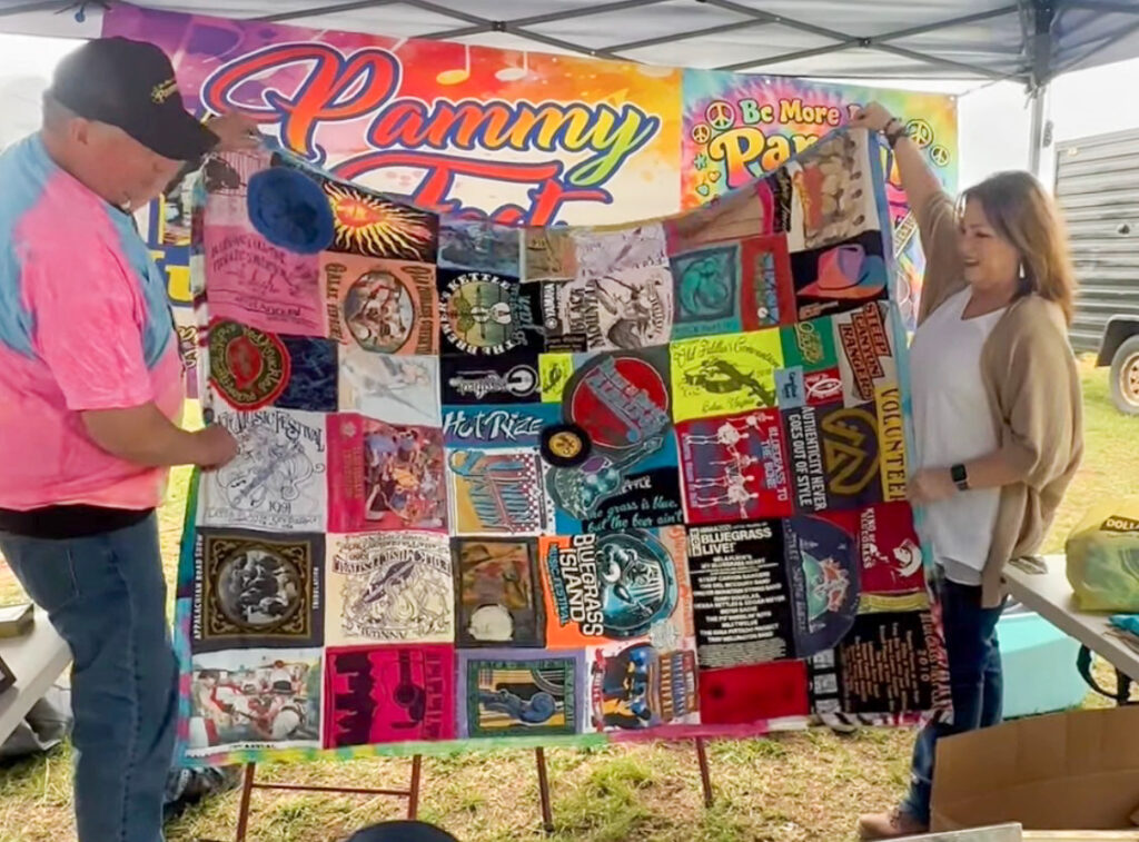 Pammy Lassiter Memorial Quilt on display at Denton FarmPark