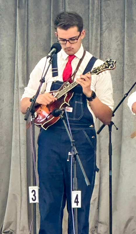 Jacob Little with The Gospel Plowboys at Gospel on the Farm 2026 - photo courtesy of The Gospel Plowboys
