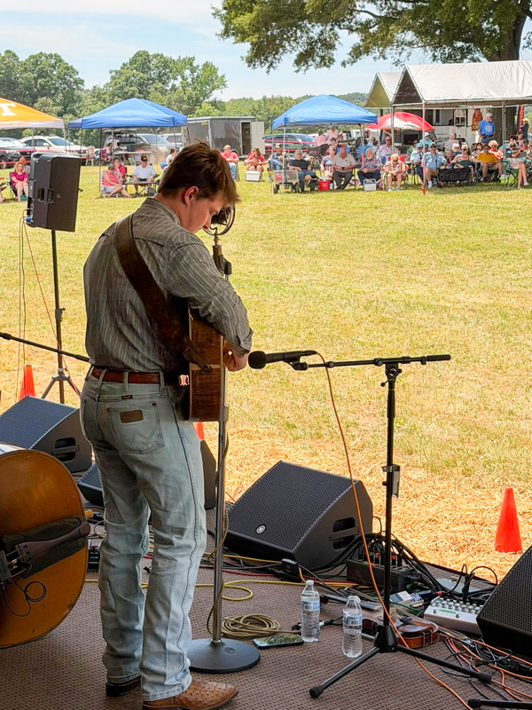 Carson Peters at Gospel on the Farm 2026 - photo courtesy of The Gospel Plowboys